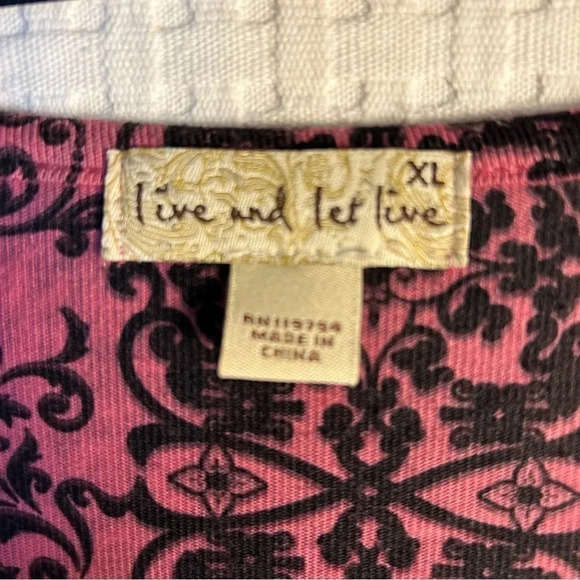 Live and Let Live Top Sz Square Panel Stud Pleated Balloon Sleeves Elastic Waist - Picture 3 of 12